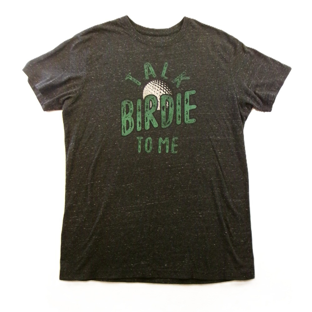 State‎ of Mine Graphic Tee Mens Medium Charcoal Talk Birdie To Me Golf